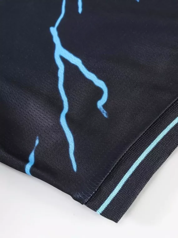 Camiseta De Fútbol Cómoda Con Estampado De Rayos Para Hombre, Camiseta Gr??fica, Ropa De Verano Para Exteriores Para Hombre, Ropa Para Actividades F??sicas