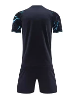 Conjuntos De 2 Piezas Para Hombre, Cómoda Camiseta De Manga Corta Con Estampado De Rayos Y Pantalones Cortos Informales Con Cord??n Para Verano, Ropa Para Hombre