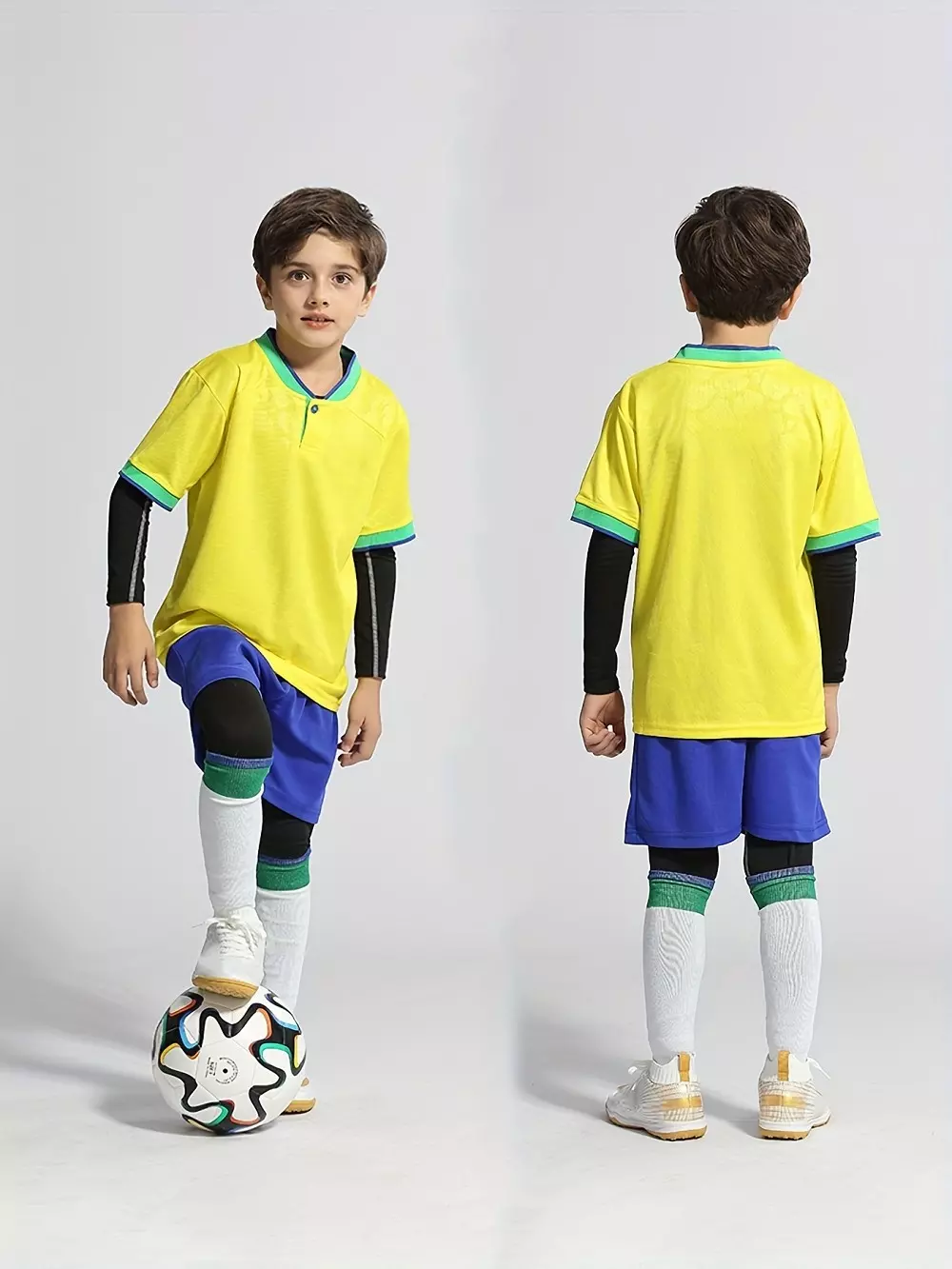 2PC Conjunto De Jersey De Fútbol Para Nios, Camisetas De Manga Corta Y Pantalones Cortos, Ropa De Fiesta De Fútbol Para Nios Transpirable Y De Secado Rápido