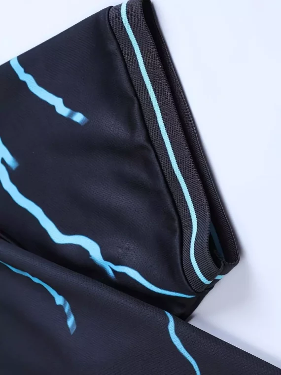 Conjuntos De 2 Piezas Para Hombre, Cómoda Camiseta De Manga Corta Con Estampado De Rayos Y Pantalones Cortos Informales Con Cord??n Para Verano, Ropa Para Hombre