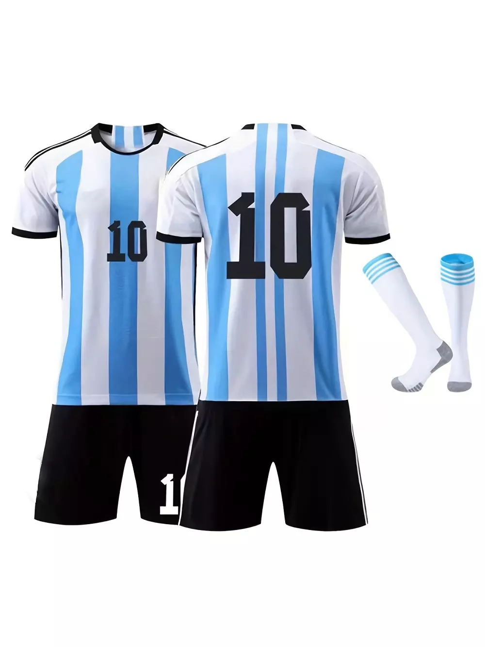 Camisetas De Fútbol Para Nios, Camiseta De Argentina, Sudadera De Fútbol Para Nios, Camisetas Juveniles, Conjunto De 3 Piezas (con Calcetines)