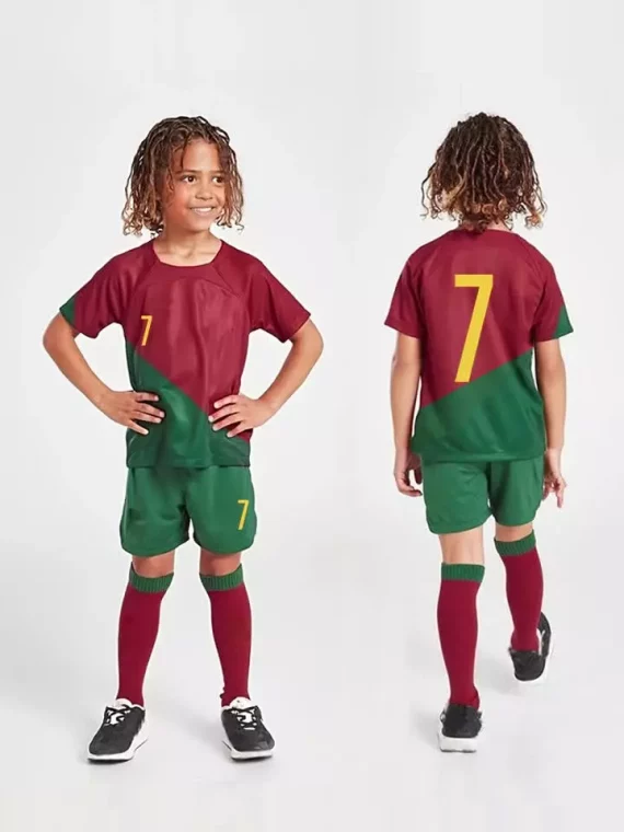 Conjuntos Deportivos De Moda De Fútbol Para Nios, Camiseta De Fútbol Con Bloques De Color Número 7 Para Nio Y Pantalones Cortos Activos Transpirables Para Competición De Entrenamiento De Fútbol
