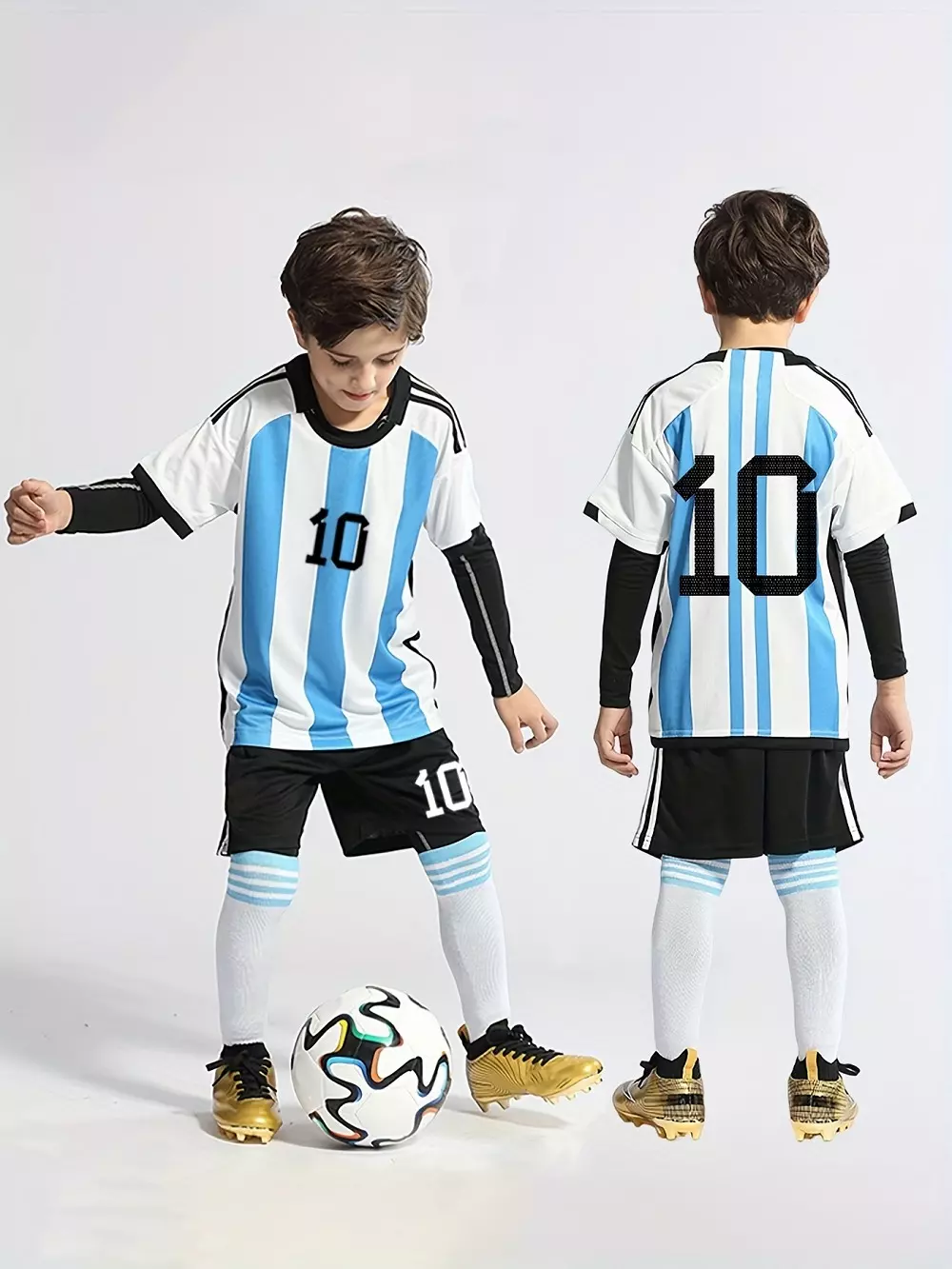 Camiseta De Fútbol No. 10 Y Shorts Para Nio, Jersey De Fútbol De Secado Rápido, Traje De Ropa De Fútbol Para Competiciones, Entrenamientos Y Fiestas