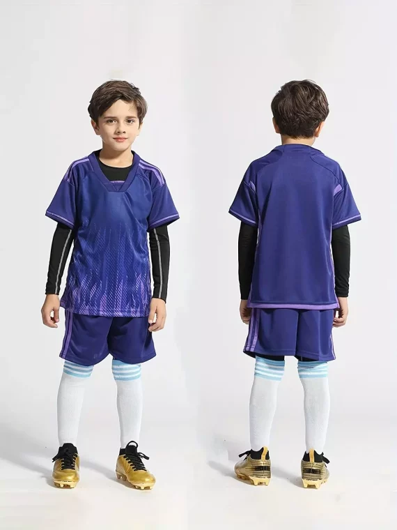 2pcs Camiseta De Fútbol Para Nios, Traje De Entrenamiento De Secado Rápido, Conjunto De Camiseta Y Pantalon Corto, Atuendo Deportivo De Choque De Color, Ropa Activa Para Nios Para Fútbol, Baloncesto Y Ejercicio