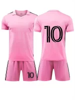2pcs Kit De Fútbol, Camiseta De Fútbol Con Patrón De Número 10 Para Hombres Y Pantalones Cortos Transpirables Ligeramente Elásticoss Para Actividades Al Aire Libre