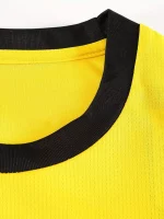 2pcs Conjunto De Fútbol De Secado Rápido, Camiseta De Fútbol De Bloque De Color Ligeramente Elásticas Y Pantalones Cortos Cómodos De Absorci??n De Humedad Para Nios Para Entrenamiento Y Competición