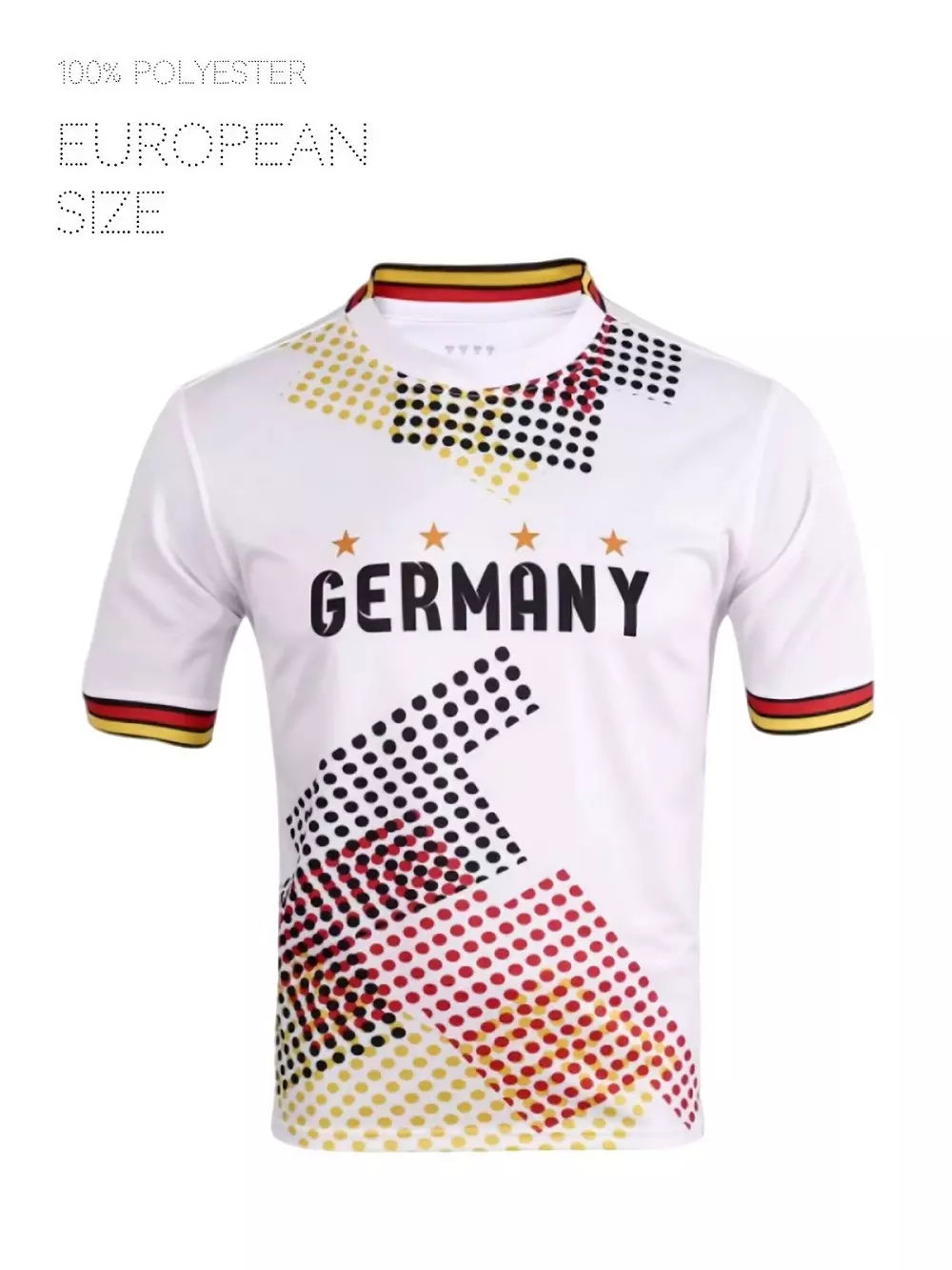 Camiseta de manga corta con cuello redondo y puntos de Alemania, camiseta de fútbol alemana de la Copa Mundial de Rugby de moda, ropa de mujer