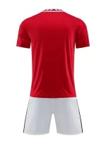 2pcs Traje Deportivo, Camiseta De Manga Corta Con Solapa Sólida Para Hombres Y Pantalones Cortos Transpirables Ligeramente Elásticoss Para Fútbol Y B??dminton