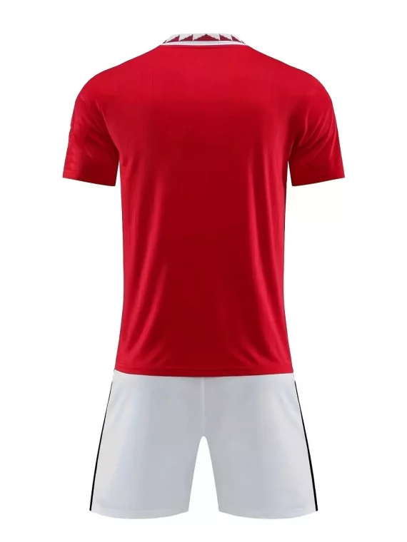 2pcs Traje Deportivo, Camiseta De Manga Corta Con Solapa Sólida Para Hombres Y Pantalones Cortos Transpirables Ligeramente Elásticoss Para Fútbol Y B??dminton