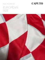 Camiseta de manga corta con estampado gráfico de letras y gemos, camiseta blanca con cuello en V para aficionados al fútbol croata, ropa deportiva para mujer