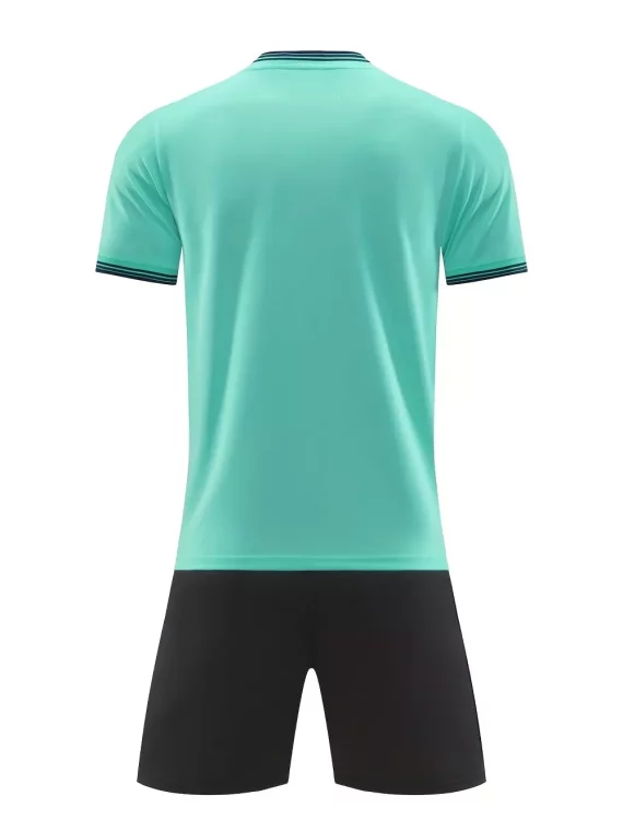 2 Uds Traje De Fútbol, camiseta De Fútbol Transpirable Ligeramente Elásticas Sólida Para Hombre Y Pantalones Cortos De Cintura Elásticas Sólida Para Competición De Entrenamiento