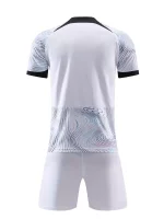 Kit De Fútbol De 2 Uds, Camiseta De Fútbol Con Patrón De Curva Para Hombre Y Pantalones Cortos Transpirables Ligeramente Elásticoss Activos Para Exteriores