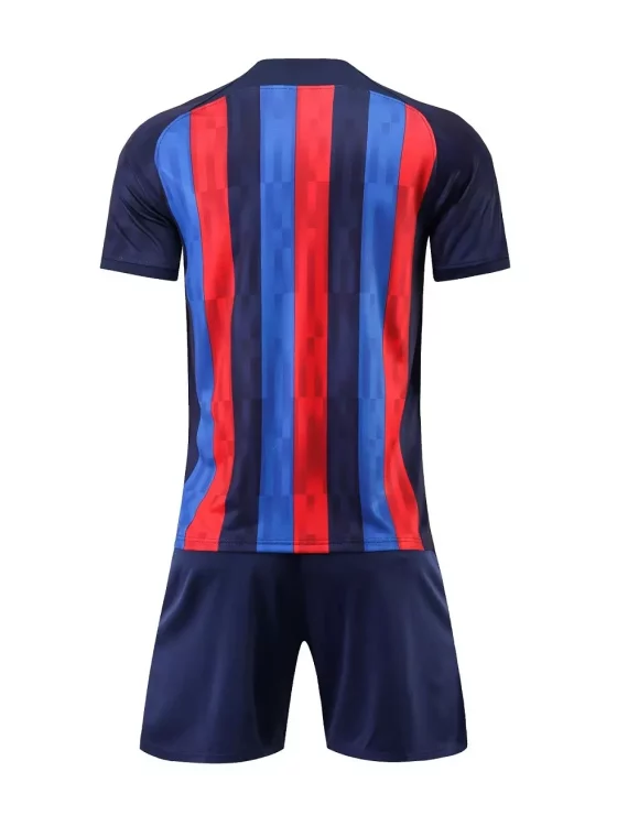 Conjunto De Entrenamiento De 2 Piezas Para Nios, Camiseta Y Pantalon Corto, Conjunto Deportivo De Patrón De Rayas De Choque De Color, Ropa Activa Para Nios Para El Verano