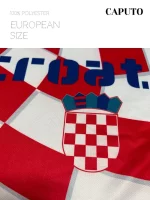Camiseta de manga corta con estampado gráfico de letras y gemos, camiseta blanca con cuello en V para aficionados al fútbol croata, ropa deportiva para mujer