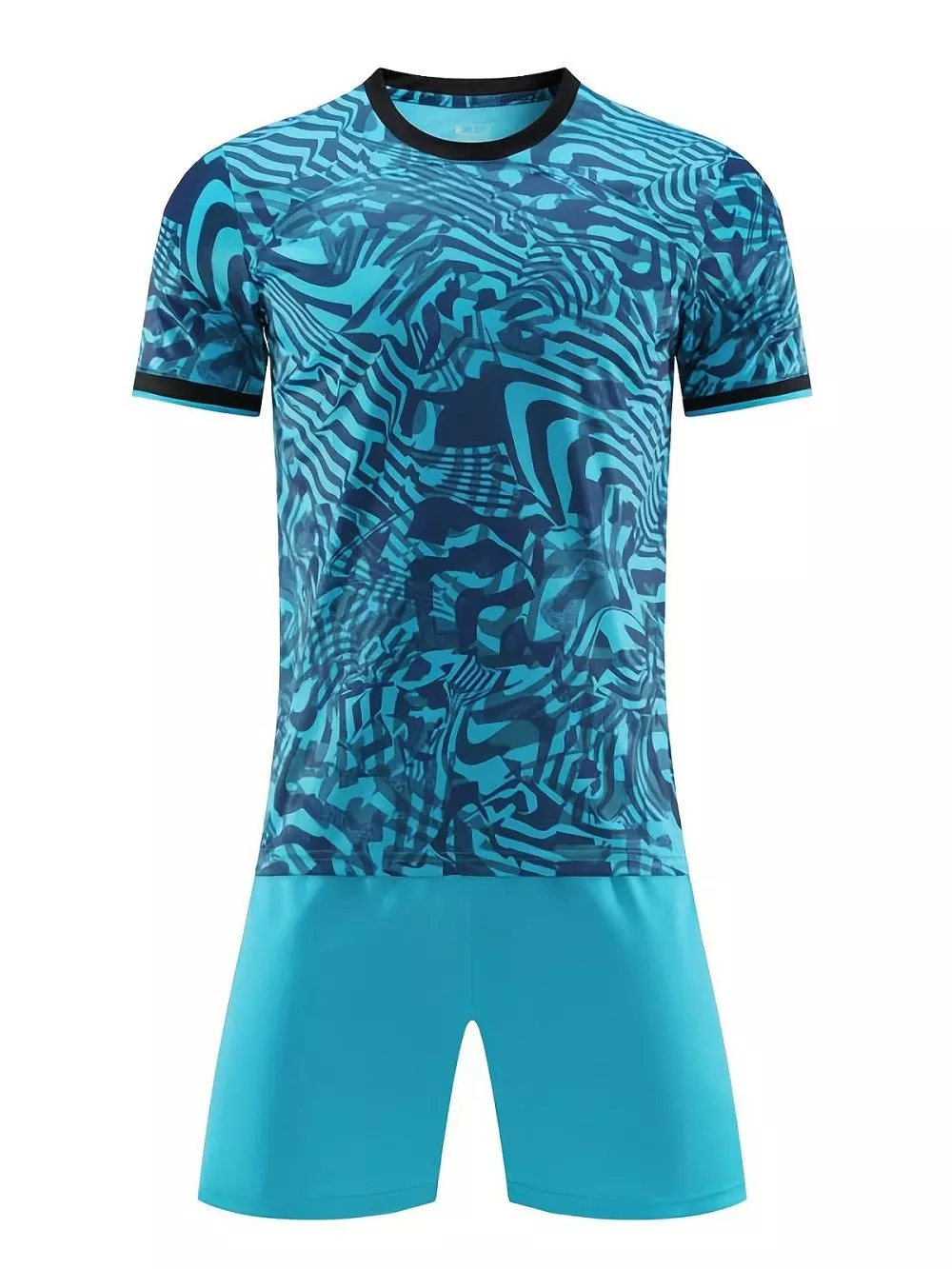 2pcs Kit De Fútbol, Camiseta De Fútbol A Rayas Para Hombres Y Pantalones Cortos Sólidos Transpirables Y Ligeramente Elásticoss Para Entrenamiento Y Competición De Fútbol