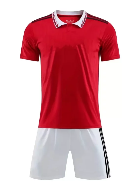 2pcs Traje Deportivo, Camiseta De Manga Corta Con Solapa Sólida Para Hombres Y Pantalones Cortos Transpirables Ligeramente Elásticoss Para Fútbol Y B??dminton