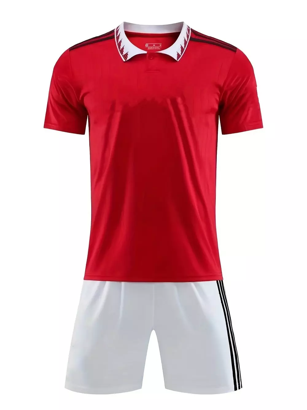 2pcs Traje Deportivo, Camiseta De Manga Corta Con Solapa Sólida Para Hombres Y Pantalones Cortos Transpirables Ligeramente Elásticoss Para Fútbol Y B??dminton