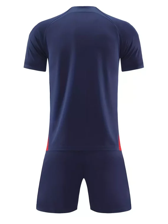 2pcs Kit De Fútbol, Camiseta De Fútbol Con Patrón De Geometr??a Para Hombres Y Pantalones Cortos Transpirables Y Ligeramente Elásticoss Para Actividades Al Aire Libre