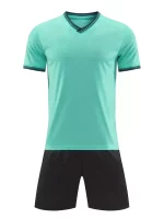 2 Uds Traje De Fútbol, camiseta De Fútbol Transpirable Ligeramente Elásticas Sólida Para Hombre Y Pantalones Cortos De Cintura Elásticas Sólida Para Competición De Entrenamiento