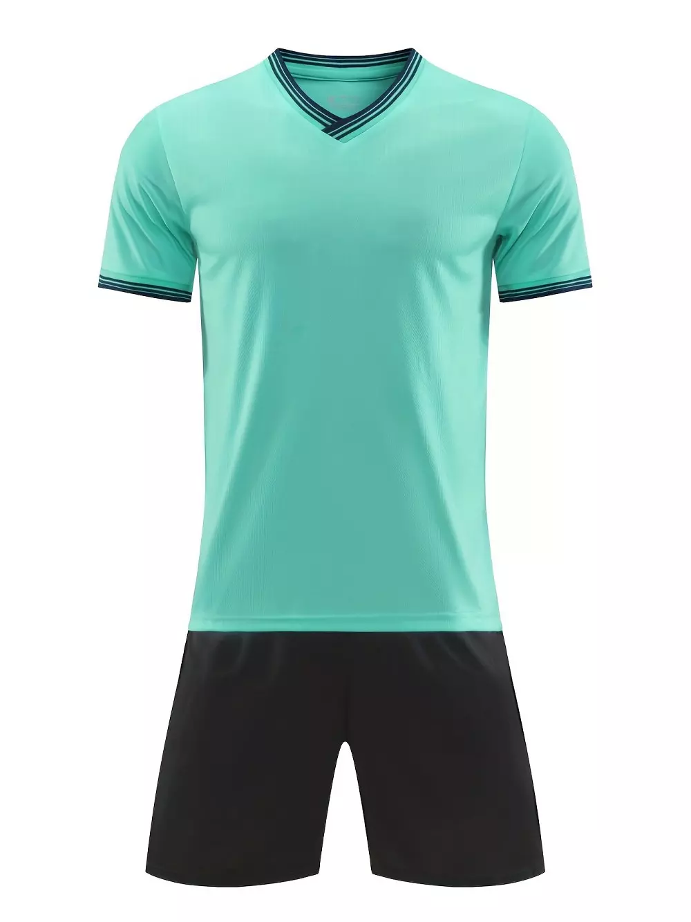 2 Uds Traje De Fútbol, camiseta De Fútbol Transpirable Ligeramente Elásticas Sólida Para Hombre Y Pantalones Cortos De Cintura Elásticas Sólida Para Competición De Entrenamiento