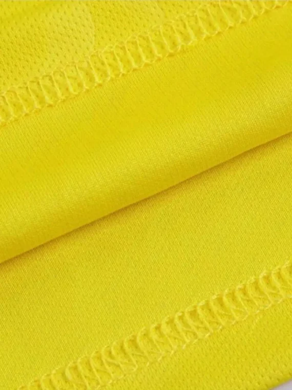 Traje De Fútbol Para Nios, Camiseta De Fútbol Sólida Amarilla Brillante De Número 10 Para Nios Y Pantalones Cortos Transpirables Ligeramente Elásticoss Activos Para F??bol, Competencia, Entrenamiento