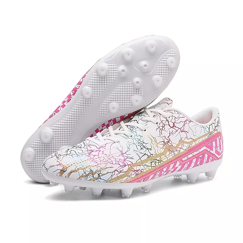 Zapatillas De Fútbol Con Cordones Y Estampado De Venas De Moda Para Hombres Con Colores Surtidos, Zapatos De Fútbol Profesionales Para Entrenamiento Y Juego