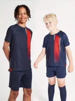 Conjuntos De Jersey De Rugby De Fútbol Para Nio, Camiseta De Fútbol A Rayas De Secado Rápido Y Pantalones Cortos Transpirables Ligeramente Elásticoss, 2 Uds.