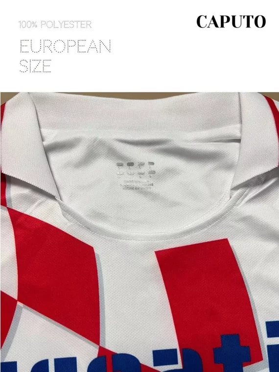 Camiseta de manga corta con estampado gráfico de letras y gemos, camiseta blanca con cuello en V para aficionados al fútbol croata, ropa deportiva para mujer