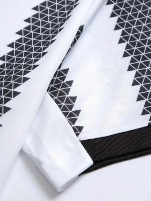 Kit De Fútbol De 2 Piezas, Trajes De Camiseta De Rugby Geometr??a Para Nio # 7 Camiseta De Fútbol De Manga Corta Y Pantalones Cortos De Rayas Transpirables Ligeramente Elásticoss Activos Para Competición De Entrenamiento Para Nios