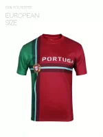 Camiseta deportiva con estampado de medallas y letras cruzadas de bloque de color, camiseta de aficionado al fútbol de Portugal de manga corta con cuello redondo, ropa de mujer