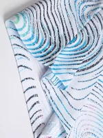 Kit De Fútbol De 2 Uds, Camiseta De Fútbol Con Patrón De Curva Para Hombre Y Pantalones Cortos Transpirables Ligeramente Elásticoss Activos Para Exteriores