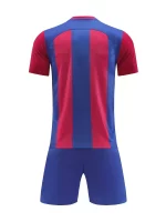 2pcs Kit De Fútbol, Camiseta De Fútbol A Rayas Ligeramente Elásticas Para Hombres Y Conjunto De Pantalones Cortos Sólidos Para Exteriores