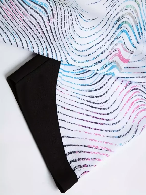 Kit De Fútbol De 2 Uds, Camiseta De Fútbol Con Patrón De Curva Para Hombre Y Pantalones Cortos Transpirables Ligeramente Elásticoss Activos Para Exteriores