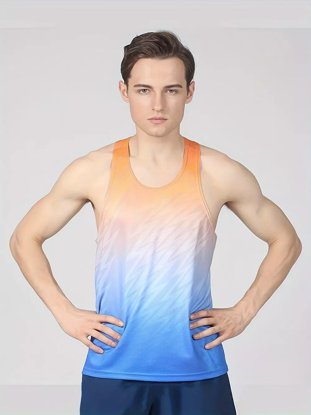 Camiseta Sin Mangas Sólida Para Hombre, Camisa Sin Mangas Con Cuello Redondo Ligeramente Elásticas Transpirable De Secado Rápido, Ropa Para Hombre Para Verano Al Aire Libre