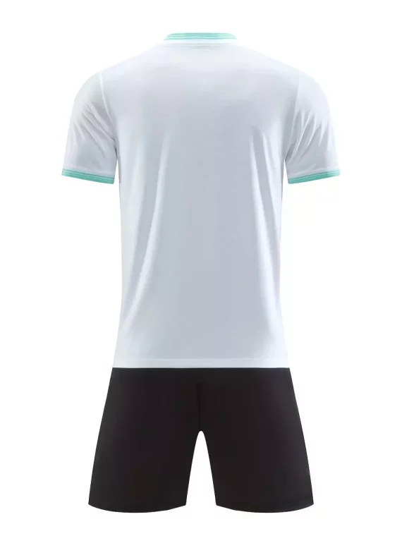 2pcs Traje De Fútbol, Camiseta De Fútbol Blanca Ligeramente Elásticas Y Transpirable Para Hombres Y Pantalones Cortos De Cintura Elásticas Sólidos Para Entrenamiento Y Competición